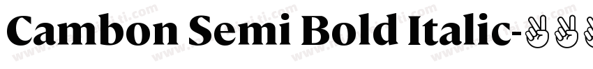 Cambon Semi Bold Italic字体转换